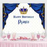 Toile de fond de joyeux anniversaire carré blanc et prince héritier